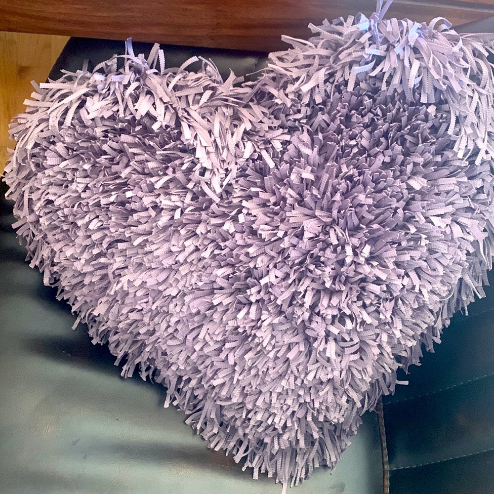 Mina Victory Purple Shag Heart Pillow